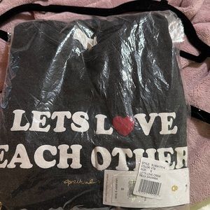 NWT Spiritual Gangster Black Let’s Love Each Other Crew Neck Sz small